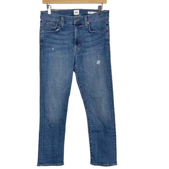 Edwin Womens 28 Elin Crop Straight Jeans Faded Blue Slim Leg Denim Cotton Blend - Picture 1 of 11